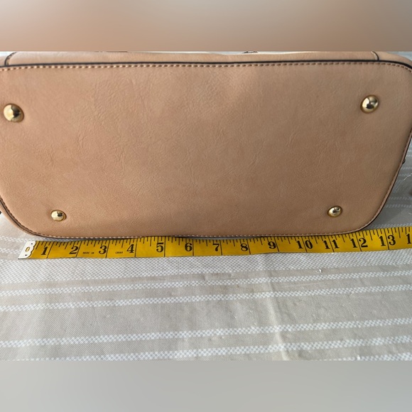 Tan Vegan Leather Tote with removable Strap - Picture 11 of 15